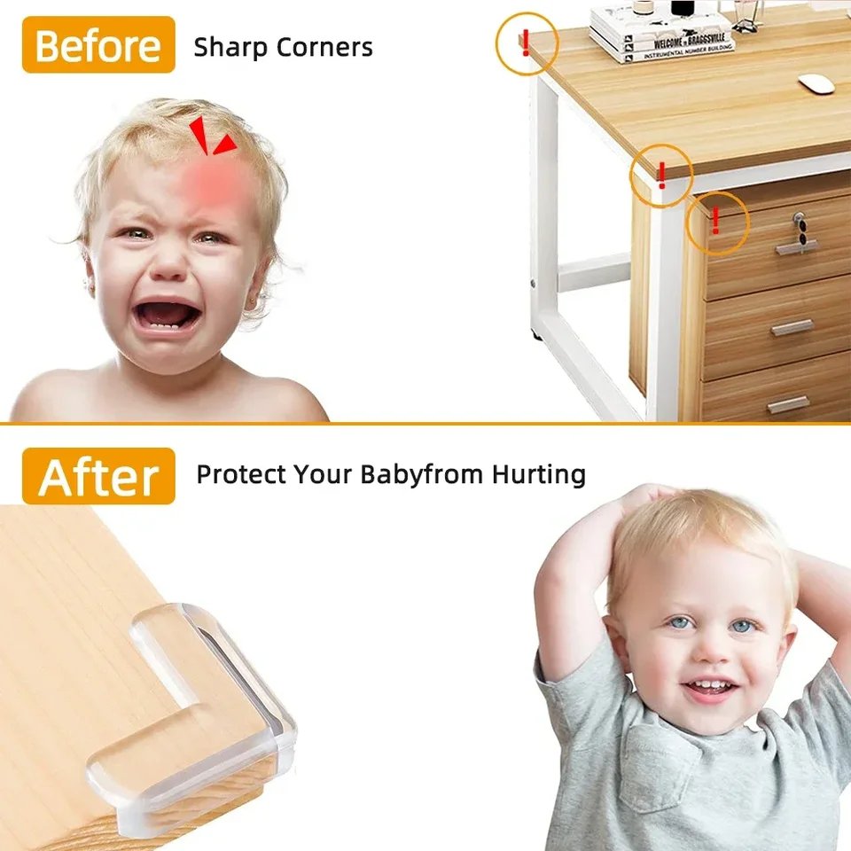 4 Pcs Transparent Silicone Table Corner