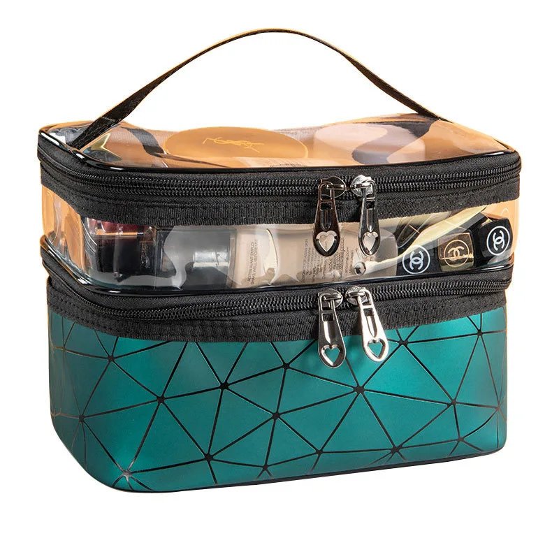 Double Layers Transparent Fashion Cosmetics Bag