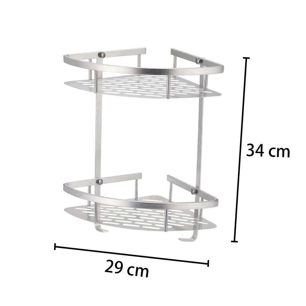 2 Layers Aluminum Bathroom Shelf (Premium Quality)