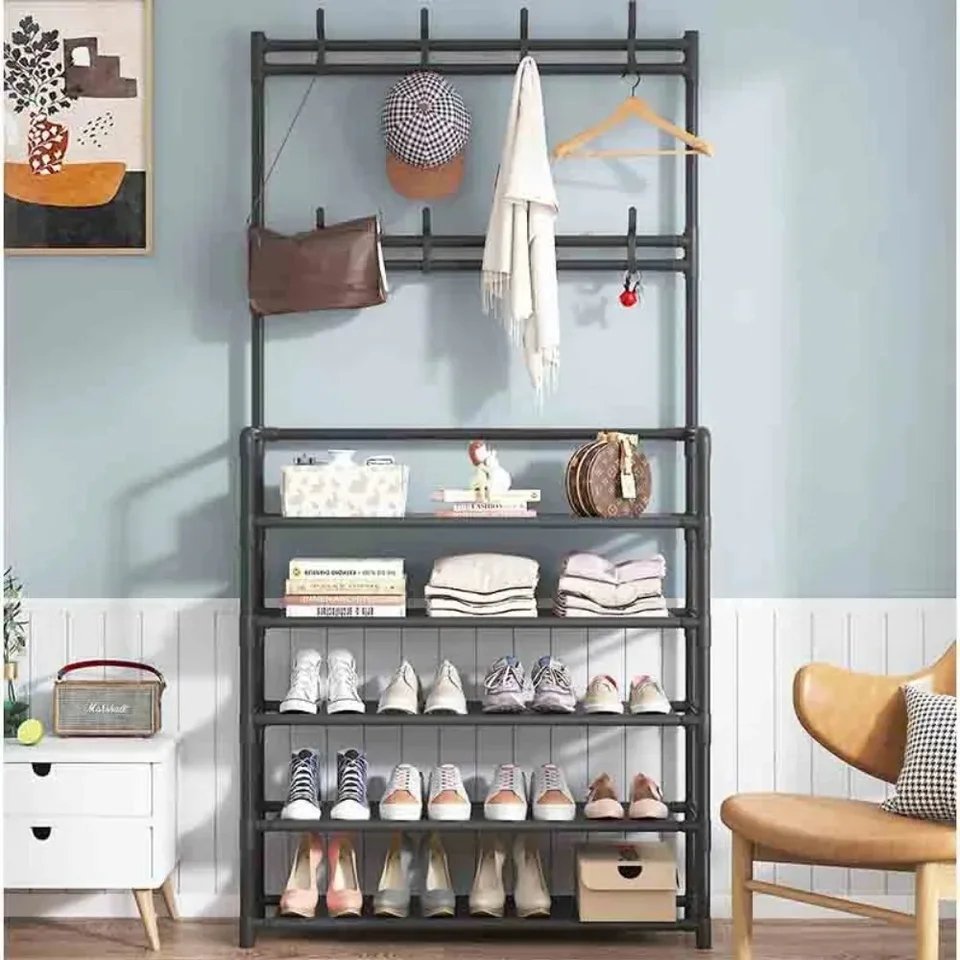 Multi Layers Shoe Rack Coat Hanging Organizer