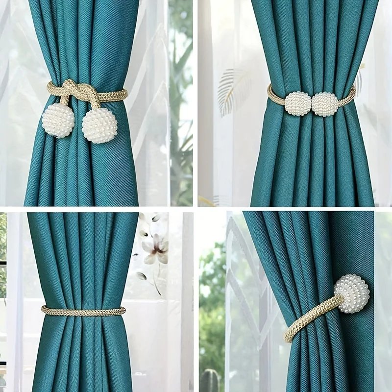 2 Pcs Magentaic Curtain Tiebacks Rope Straps