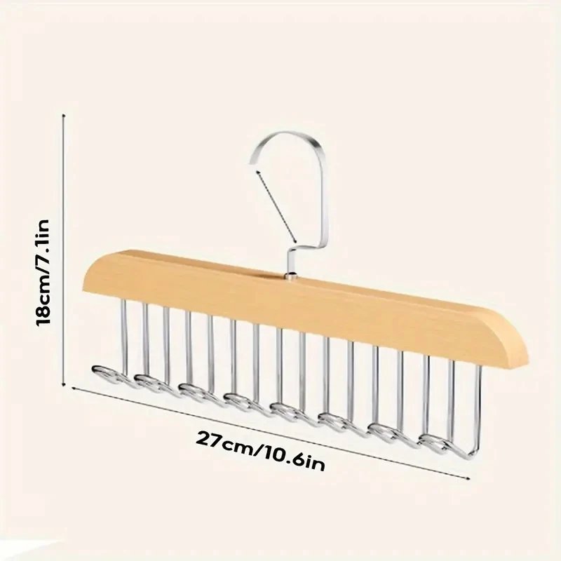 (Pack Of 2) 8 Hooks Wooden Sling Hanger