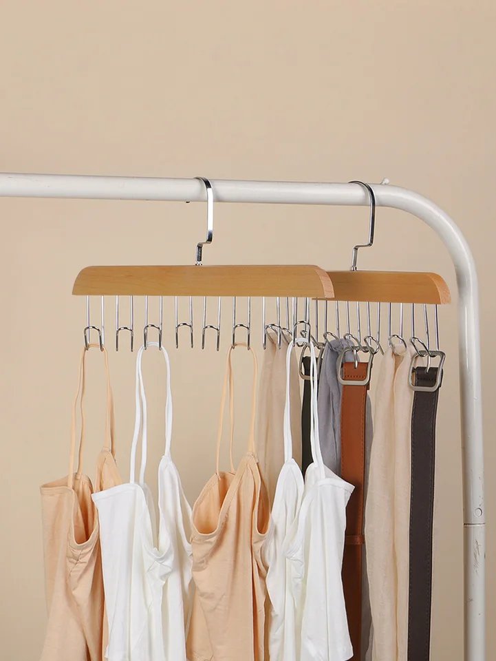(Pack Of 2) 8 Hooks Wooden Sling Hanger