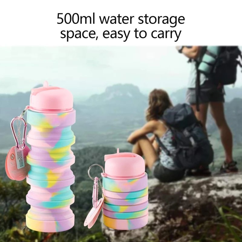 500ml Silicone Foldable Water Bottle