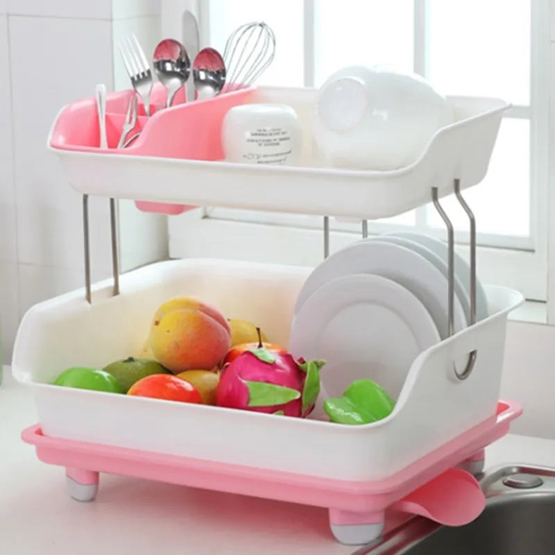 2 Tier Drainer Dish Rack (Premium Quality)