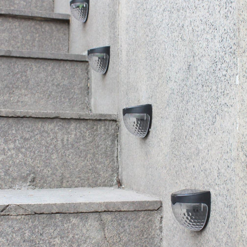 (Pack of 4) Solar Fence Post Light Semi-Circle LED Waterproof Powered Wall Lights