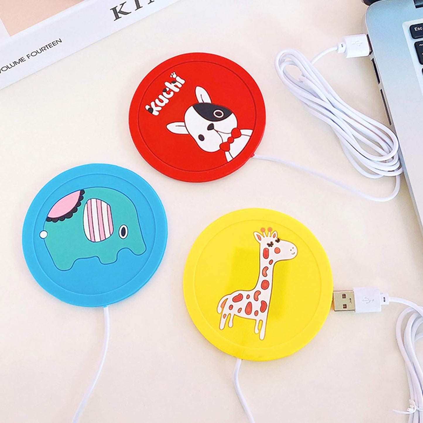1Pc USB Coffee Cup Warmer, Cartoon Silicone Coffee Mug Warmers Heater Mat For Desk Home Office