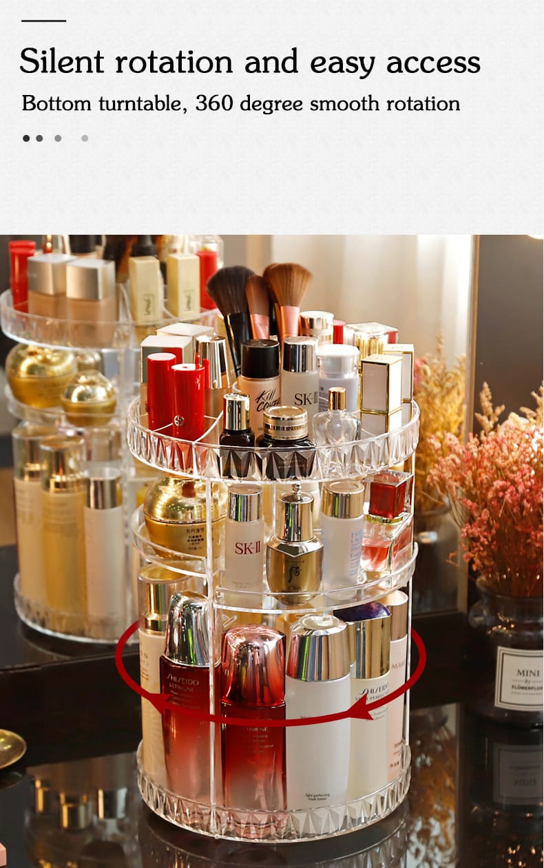 360 Degree Rotating Makeup Cosmetic Organizer