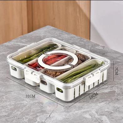 Small Snackle Container Lunch Box, Air-Tight Square Snack Container Snackle Box With Handle