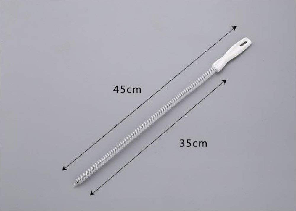 Flexible Sink Brush Water Pipe Drain Dredge Tool Bath Plug Long Hair Cleaner Overflow Unblocker Stick, 45 cm