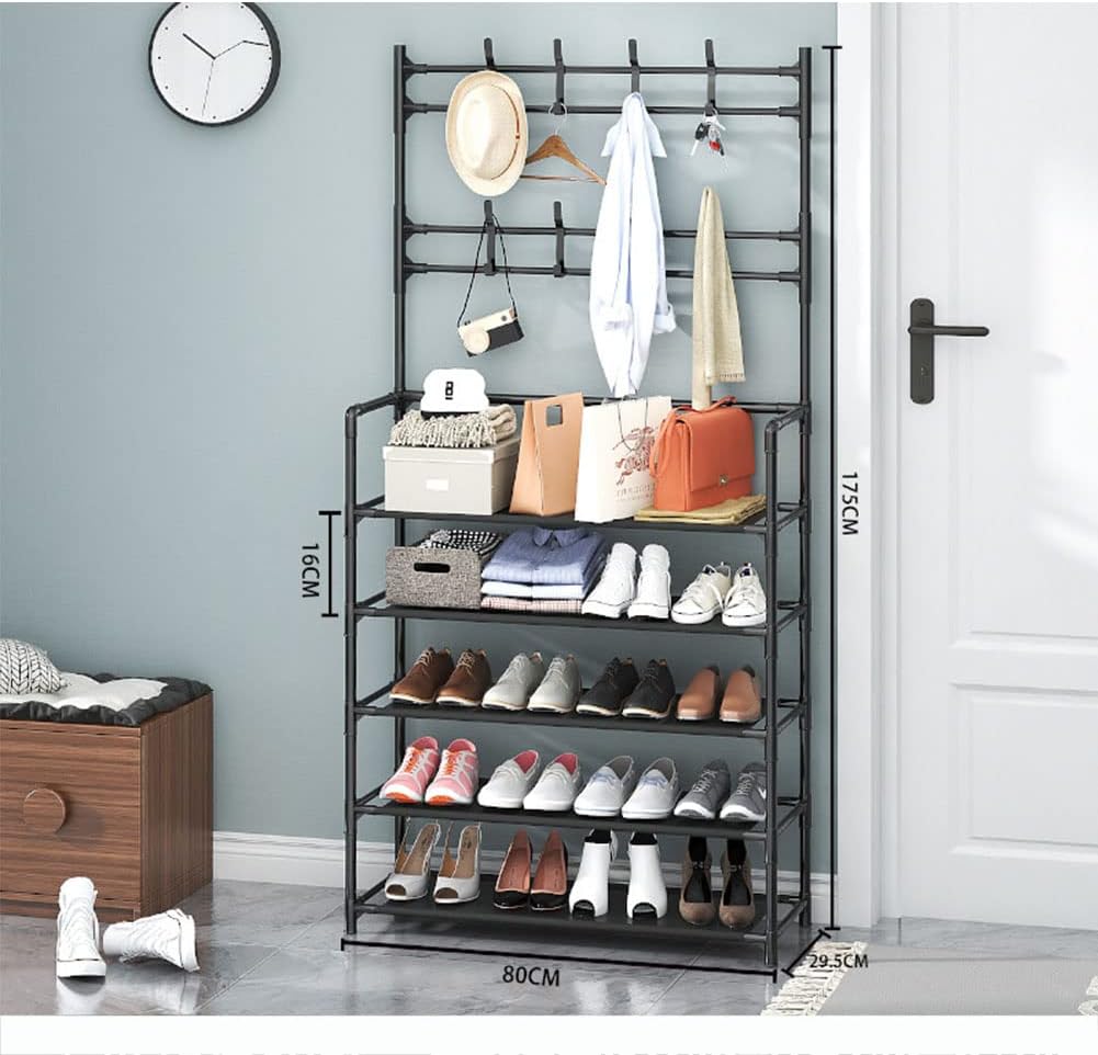 Multi Layers Shoe Rack Coat Hanging Organizer