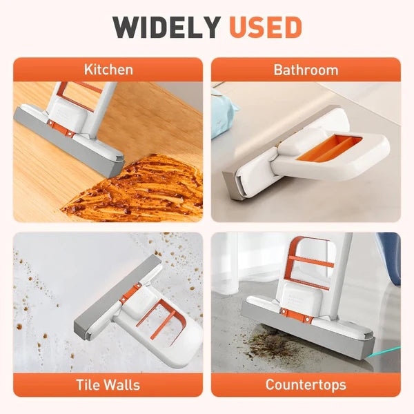 Foldable Desktop Mop, Mini Sponge Mop, Portable Mini Self Squeezing Wet Dry Mops for Bathroom & Kitchen