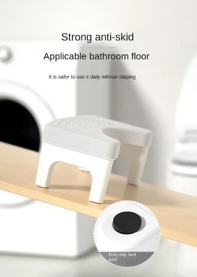 Adult Toilet Step Stool with Non-Slip Footrest - Comfortable Bathroom Accessory, Durable Plastic