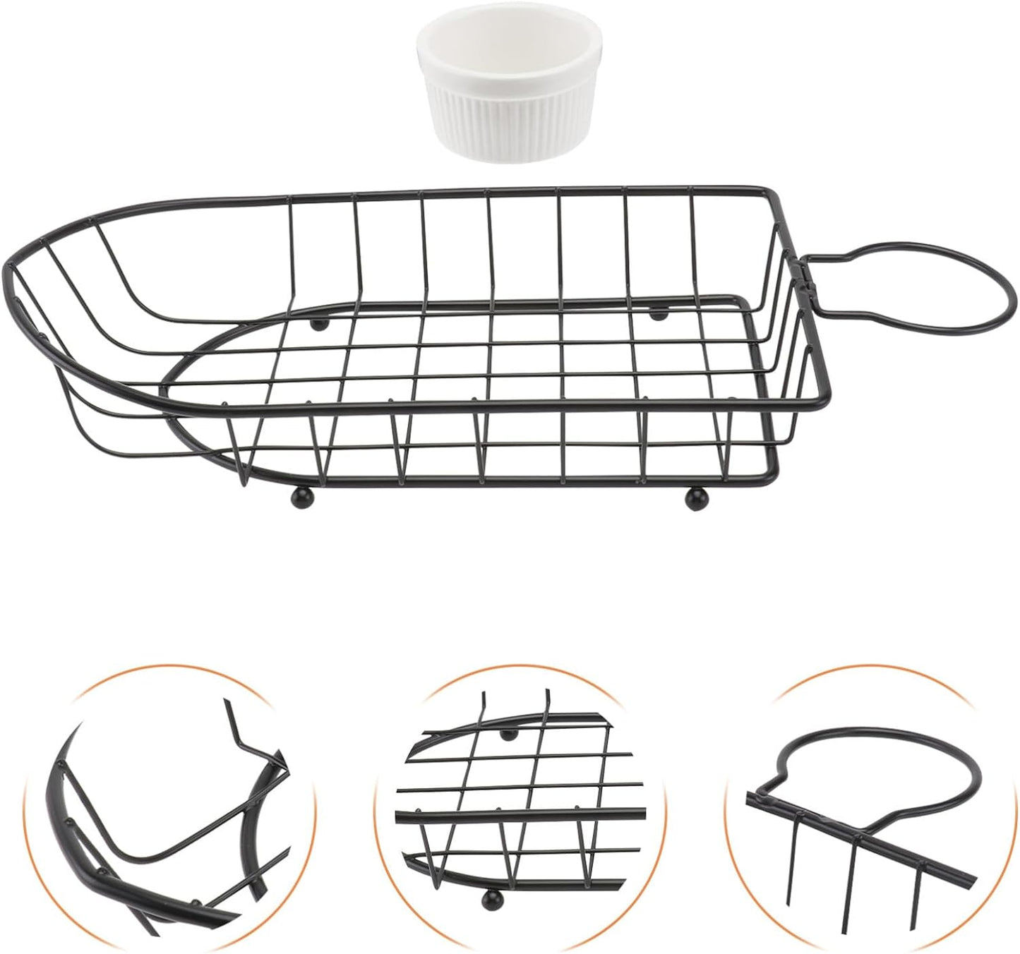 Boat Snack Basket French Fries Basket, Metal Wire Food Organizer For Home Restaurant