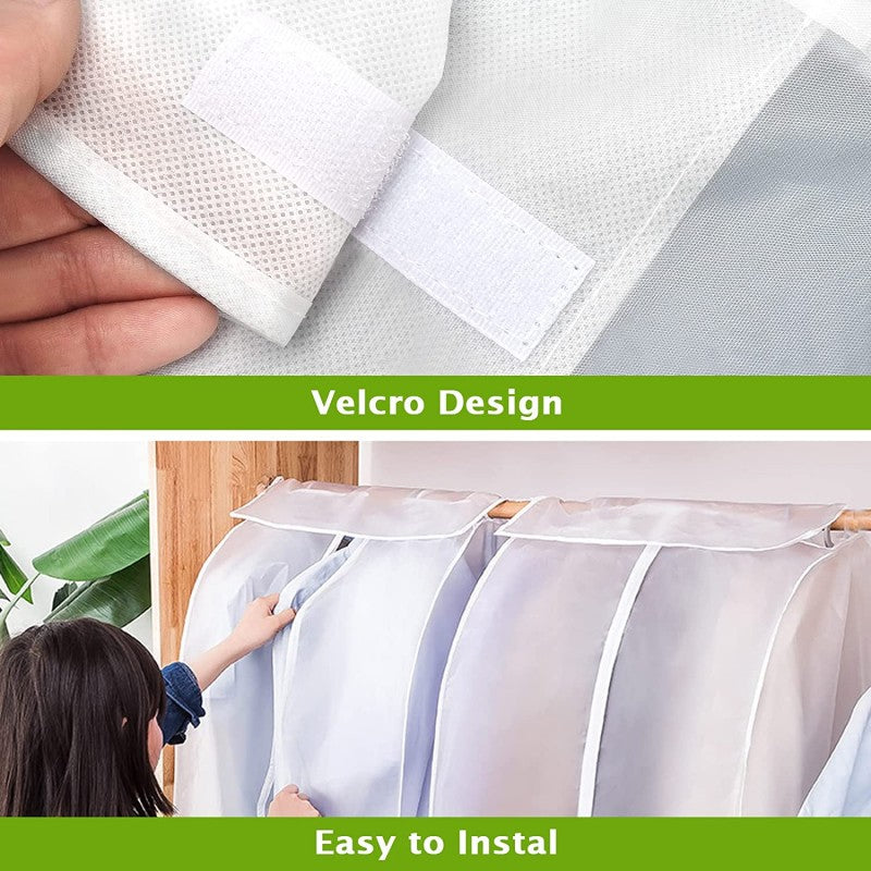 Garment Clothes Cover Protector, Lightweight Closet Storage Bags Translucent Dustproof Waterproof Hanging Clothing Storage Bag With Full Zipper