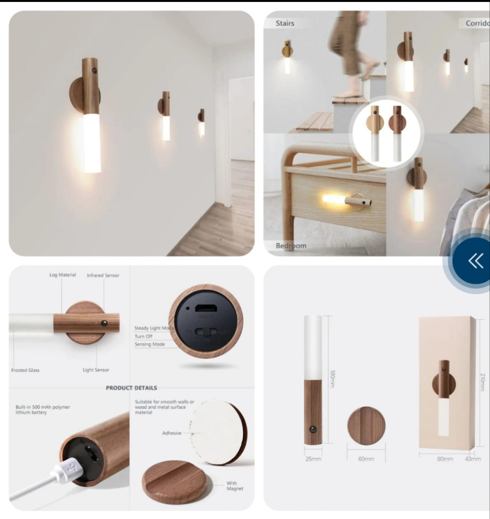 Smart LED Sensor Wall Light With Magentaic Base