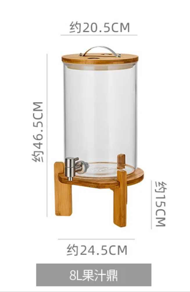 Glass Beverage Barrel Dispenser With Stainless Steel Faucet (Premium Quality)