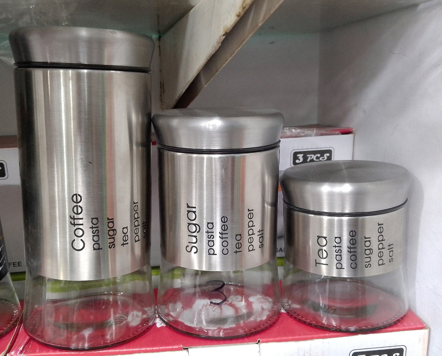 3Pcs Stainless Steel Jar Set (Premium Quality)