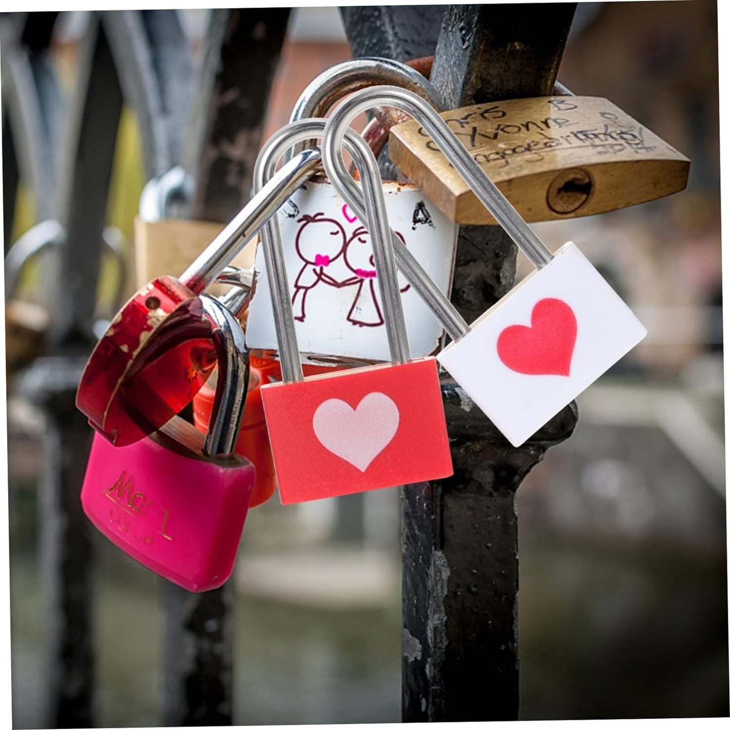 1Pc Suitcase Locker Travel Anti-Theft Padlock, Long Handle Love Lock