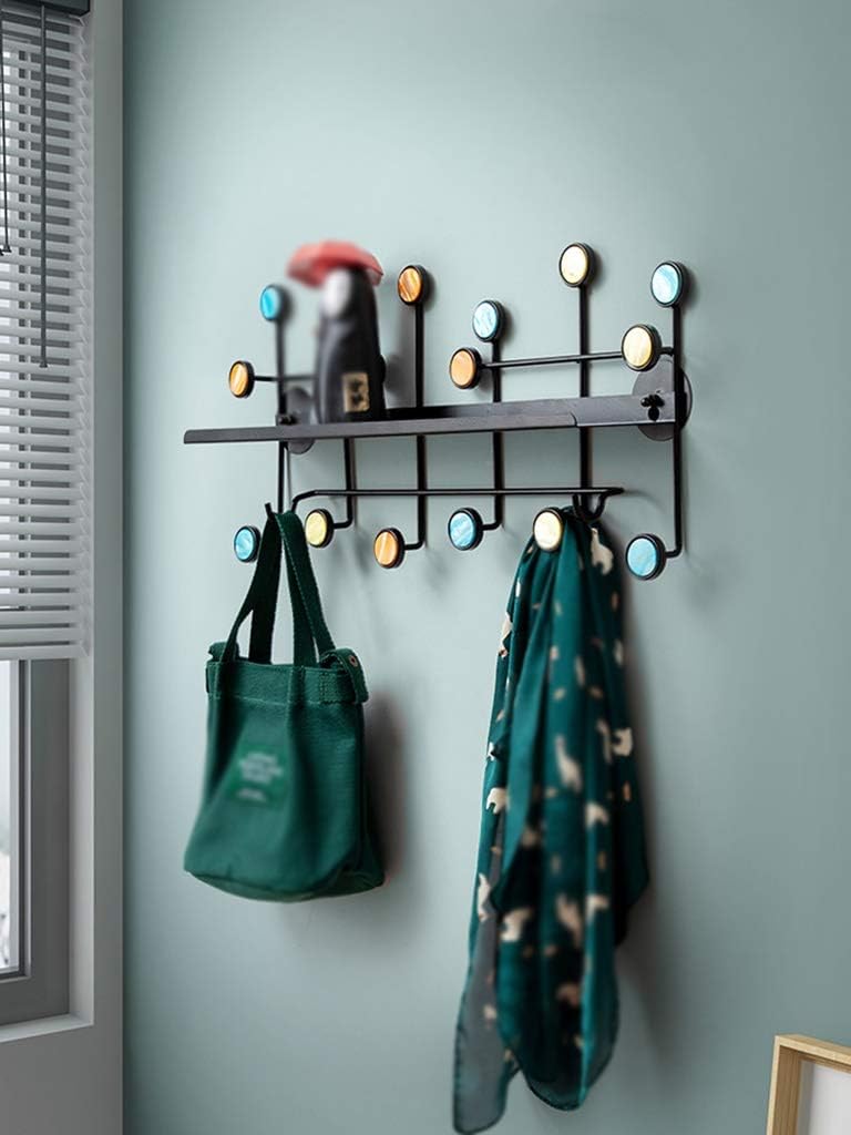 Nordic Style Wall Shelf With Hooks, Wall Decor - Rectangle