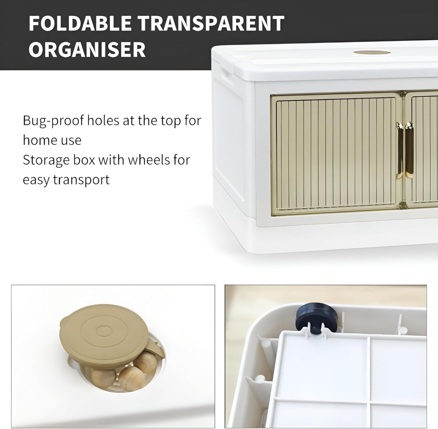 Plastic Storage Bins / Container With Lid, Collapsible Storage Bins, Clear Stackable Storage Bin For Closet