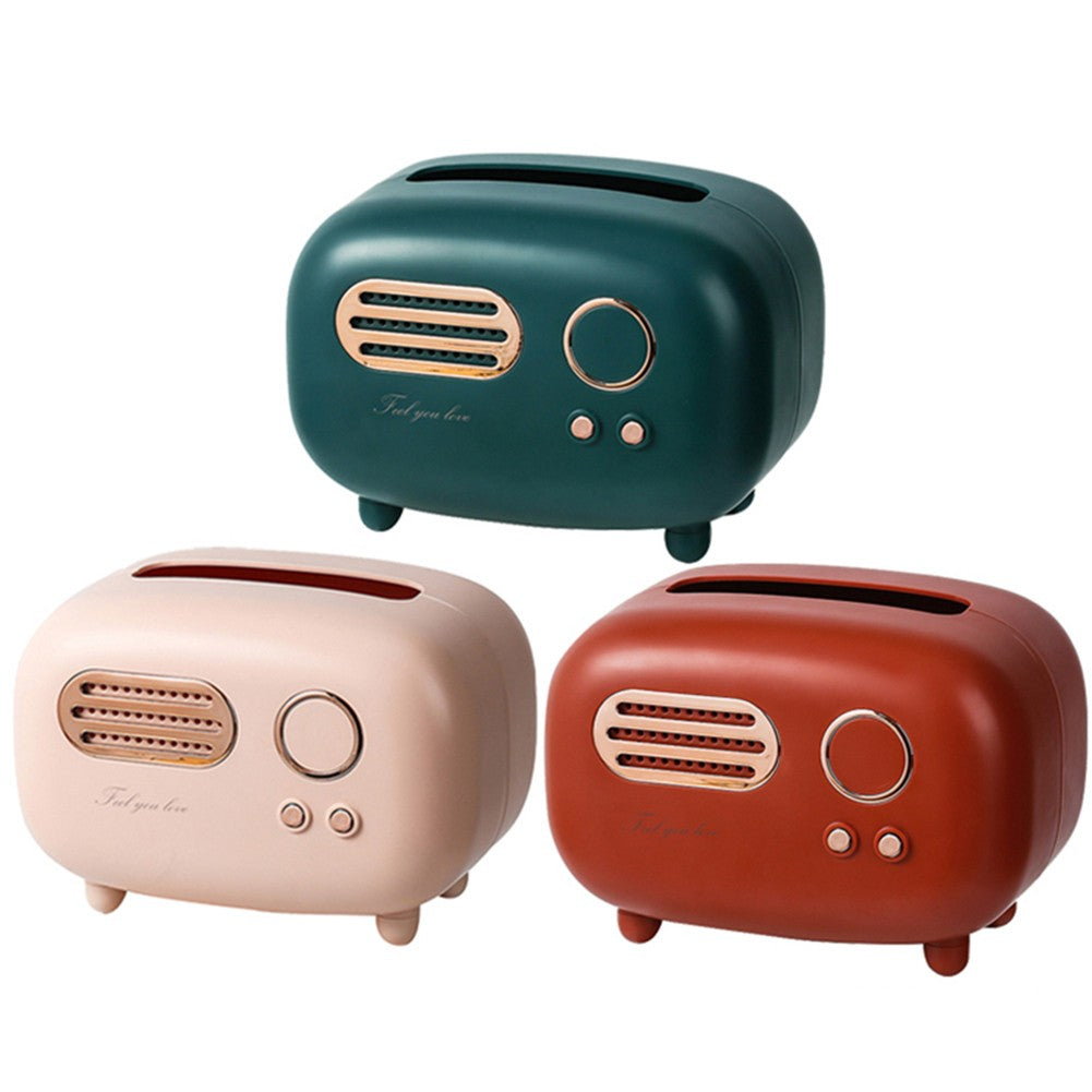 Retro Radio Model Tissue Box, Desktop Paper Holder Decoration Box