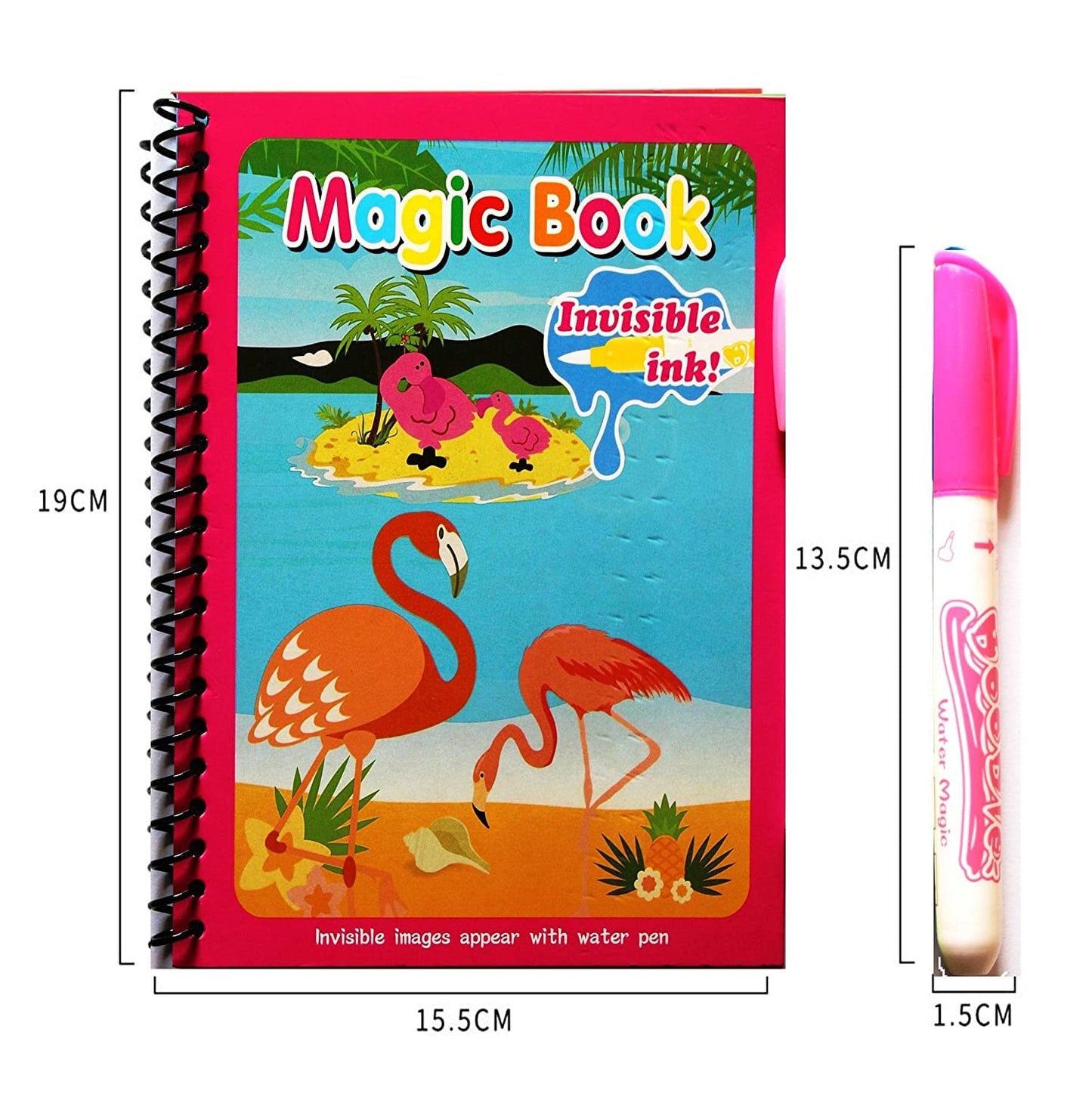 Reusable Magic Water Book For Painting Children's Cartoon Images With Water Pen (Random Designs) - NO Colors Required