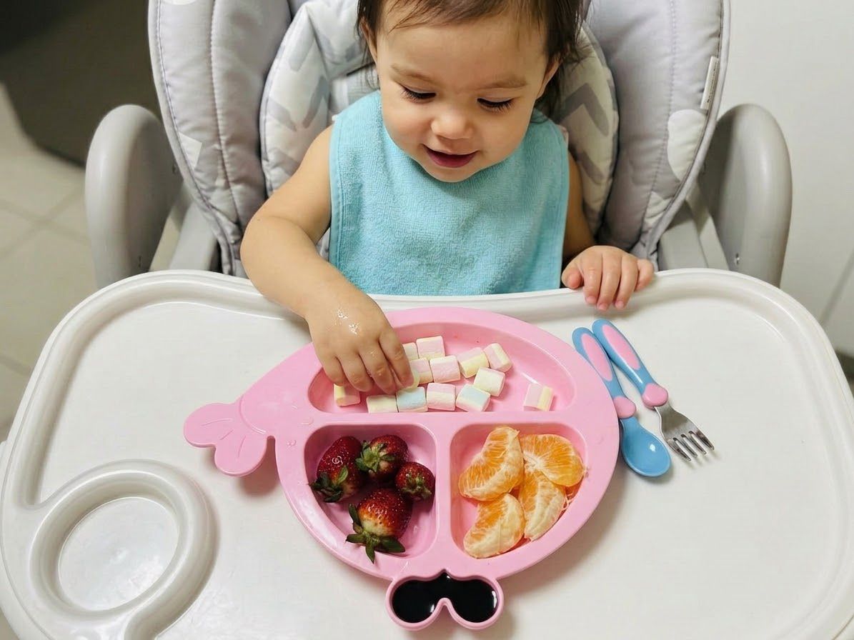 Cute Whale-Shaped Divided Toddler Plate | Colorful Kids Feeding Tray