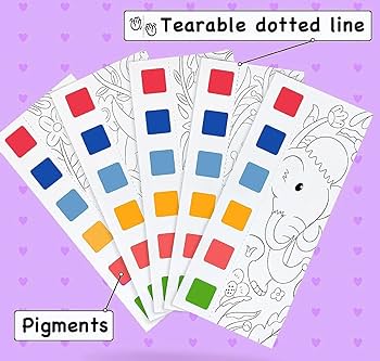 Watercolor Painting Notepad For Kids 12 Different Pages, Water Painting Book With Water Color With Painting Brush