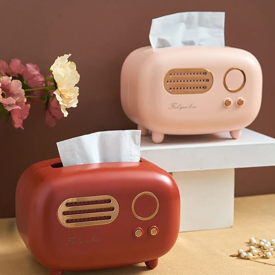 Retro Radio Model Tissue Box