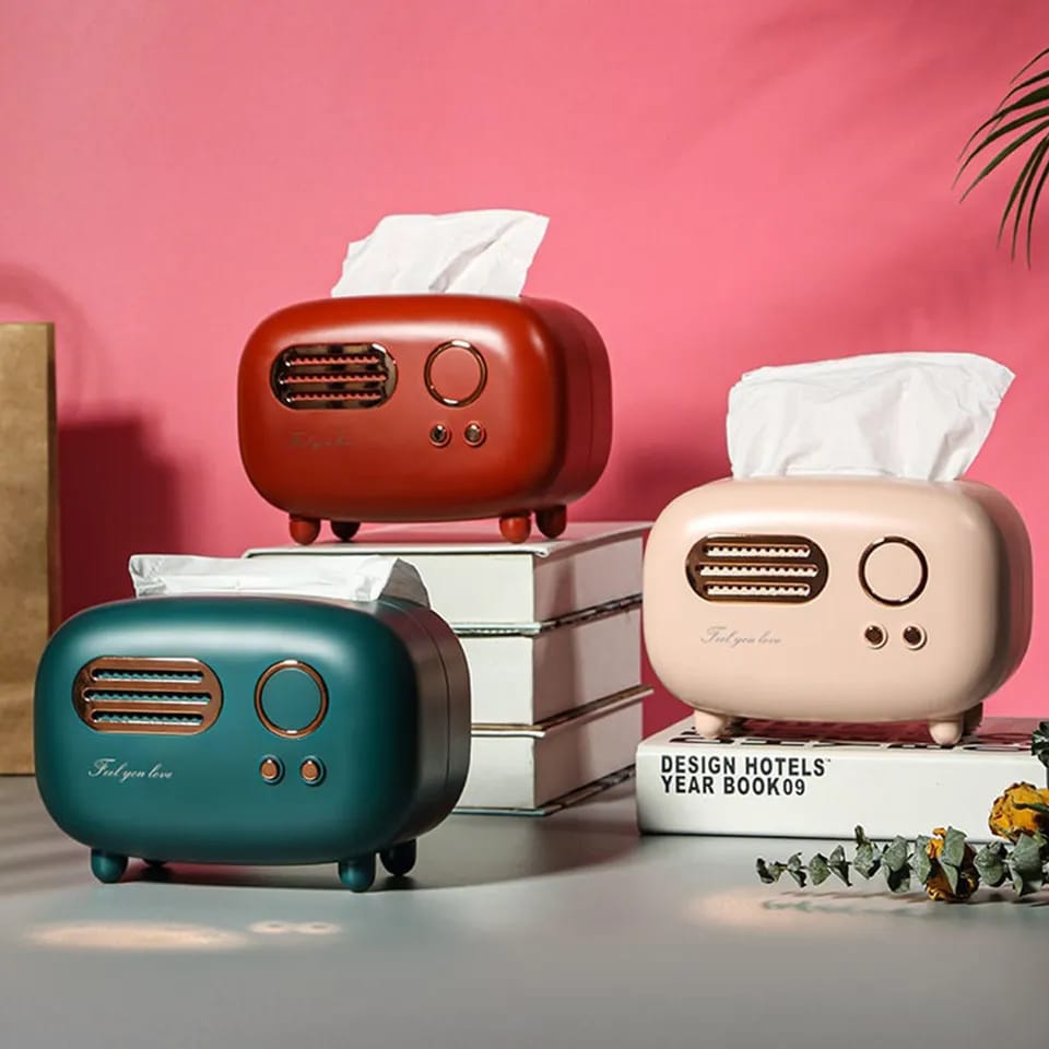 Retro Radio Model Tissue Box