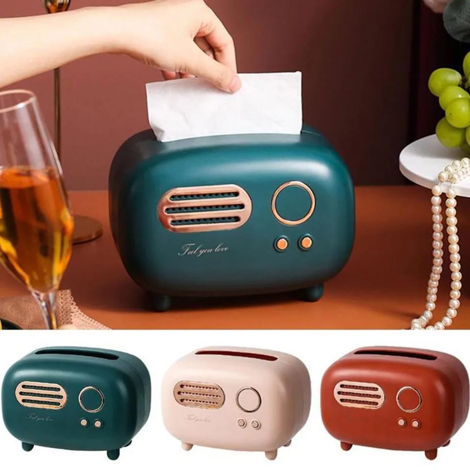 Retro Radio Model Tissue Box