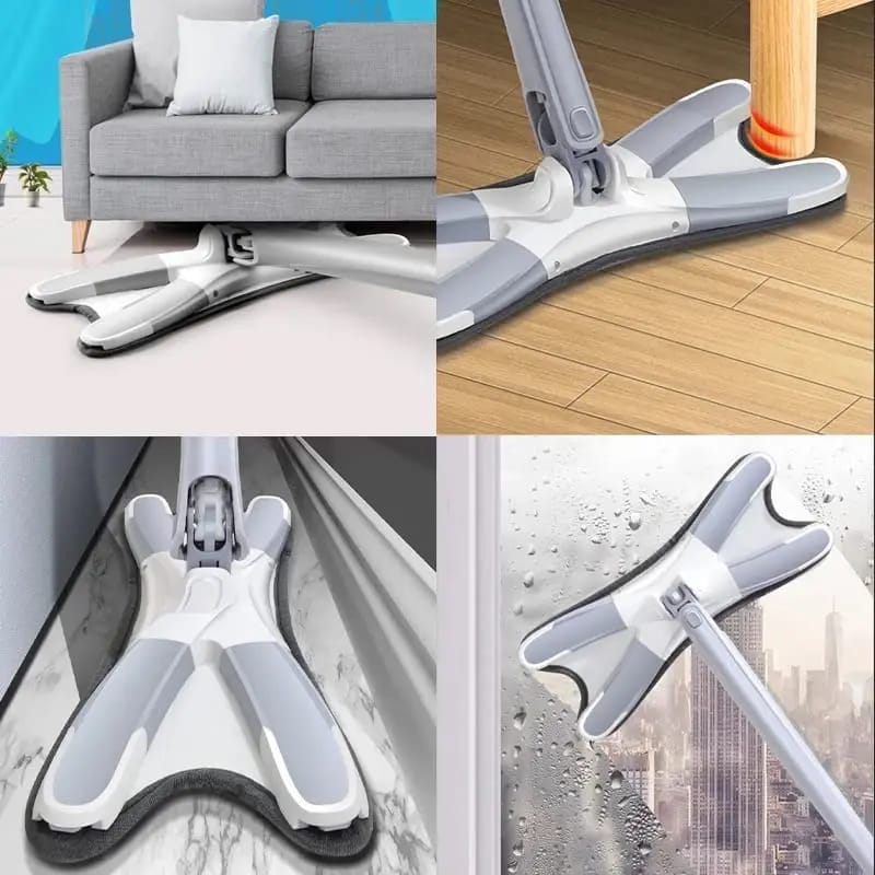 X Shape 360 Rotating Microfiber Floor Cleaning Mop
