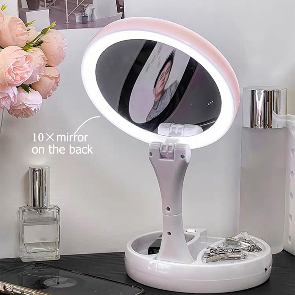Desktop 360 degree Rotating vanity mirror