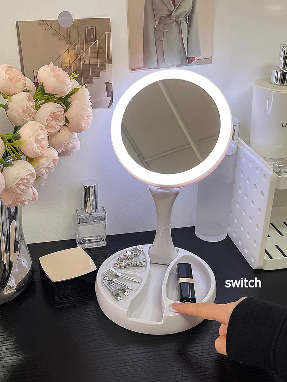 Desktop 360 degree Rotating vanity mirror
