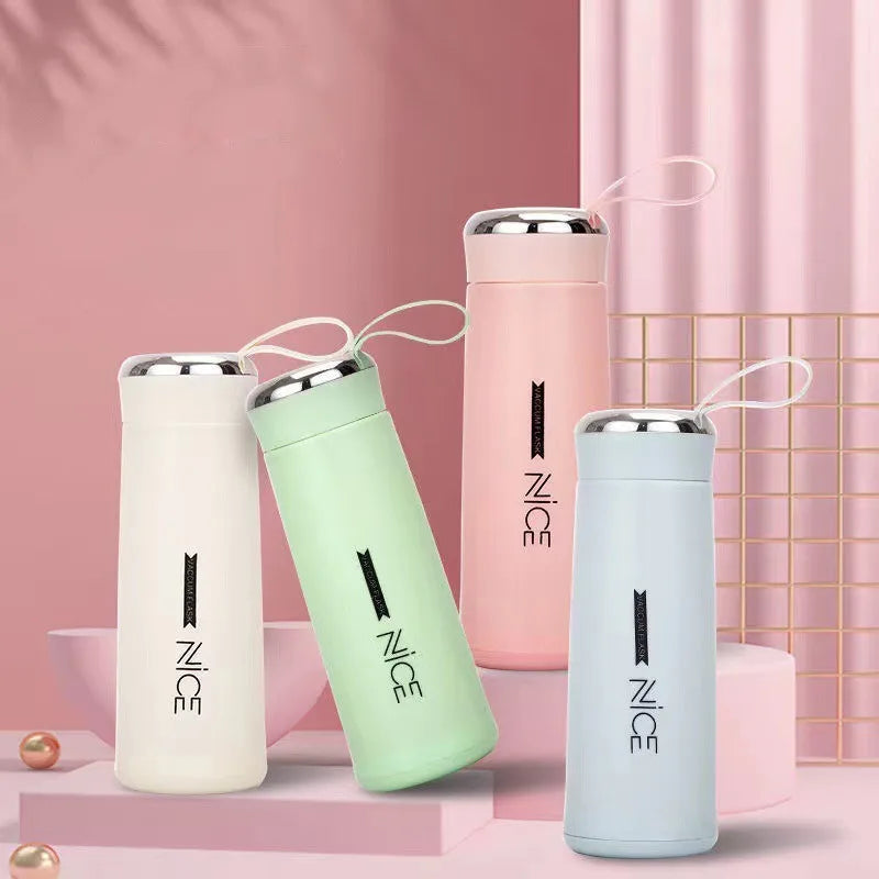 400ML Portable Double Walled Glass Bottle