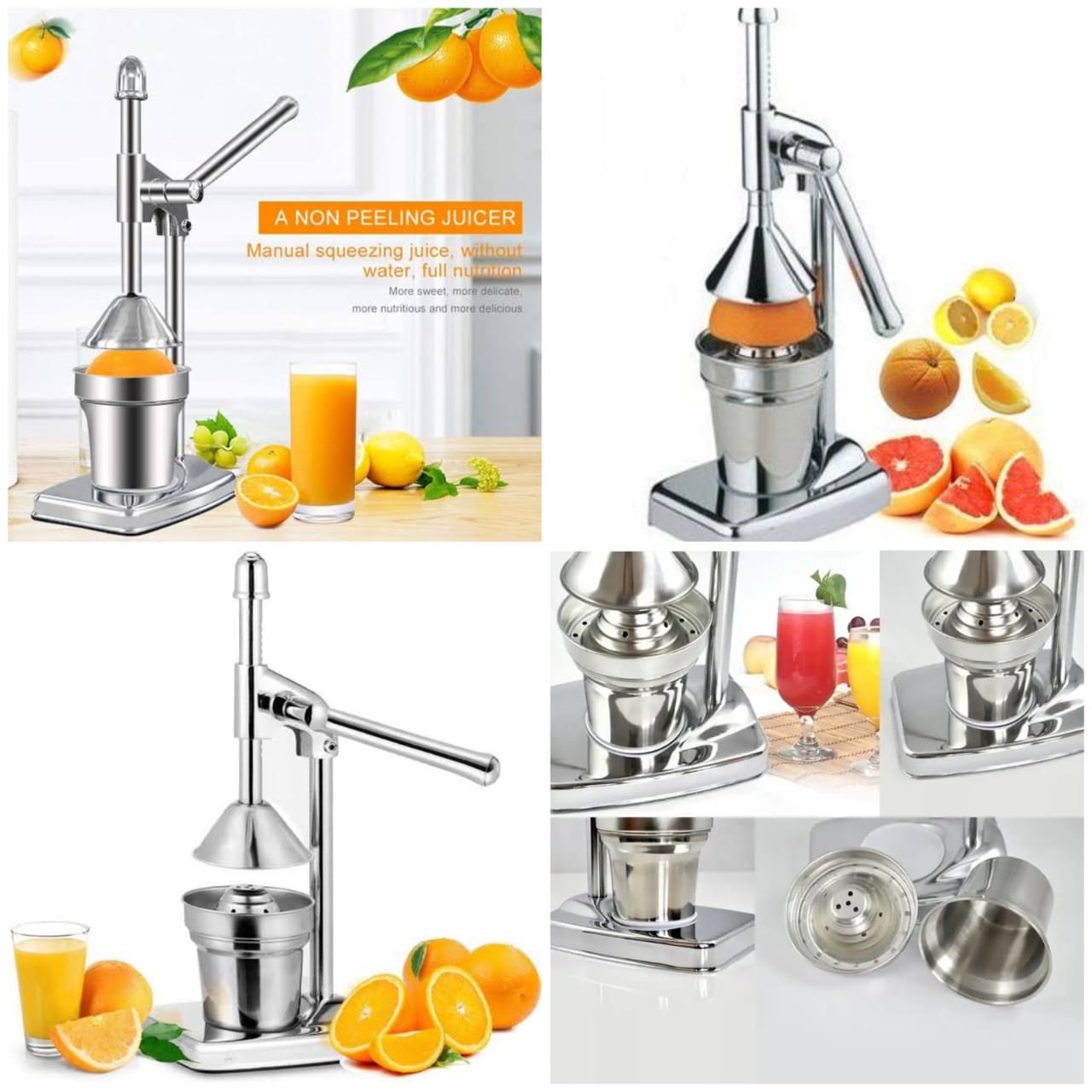 Stainless Steel Hand Press Citrus Juicer (Heavy Duty)