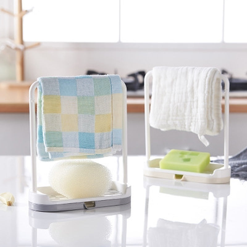 1Pc Kitchen Sink Dishrag Sponge Storage Rack