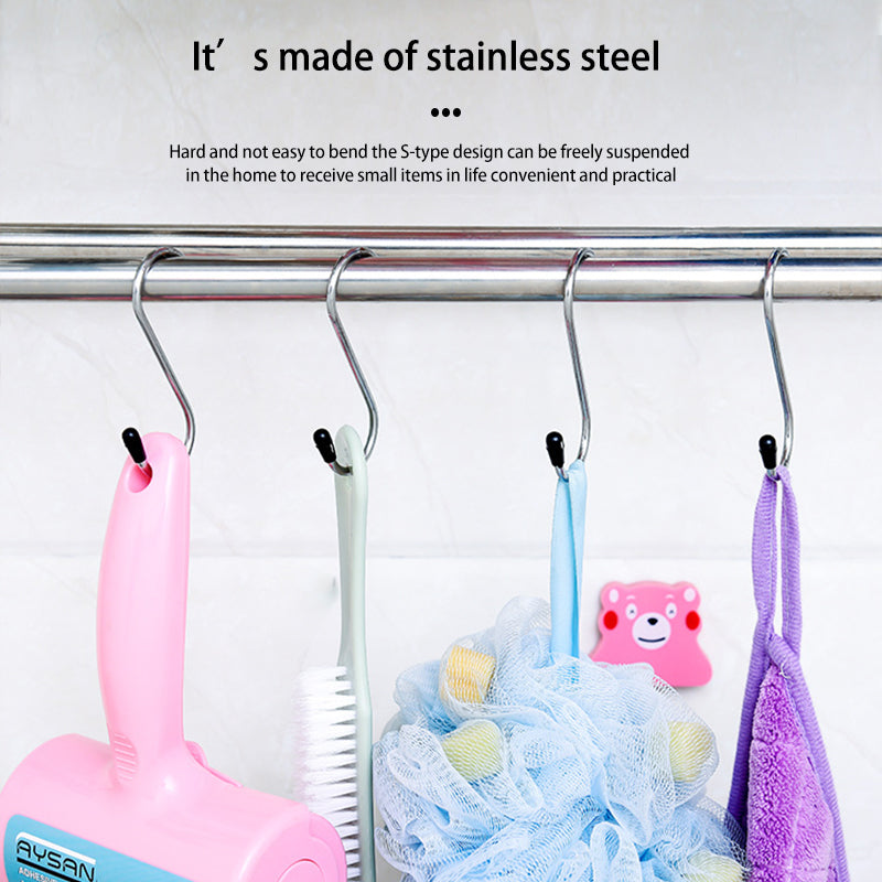 S Shaped Multifunctional Stainless Steel Hanging Hook (Pack of 6)