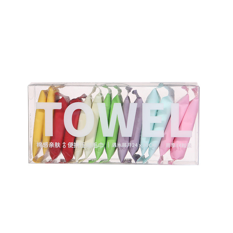 14pcs/box Disposable Washcloth Portable Travel Towel