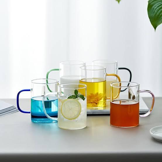 6Pcs Borosilicate Glass Mug Set