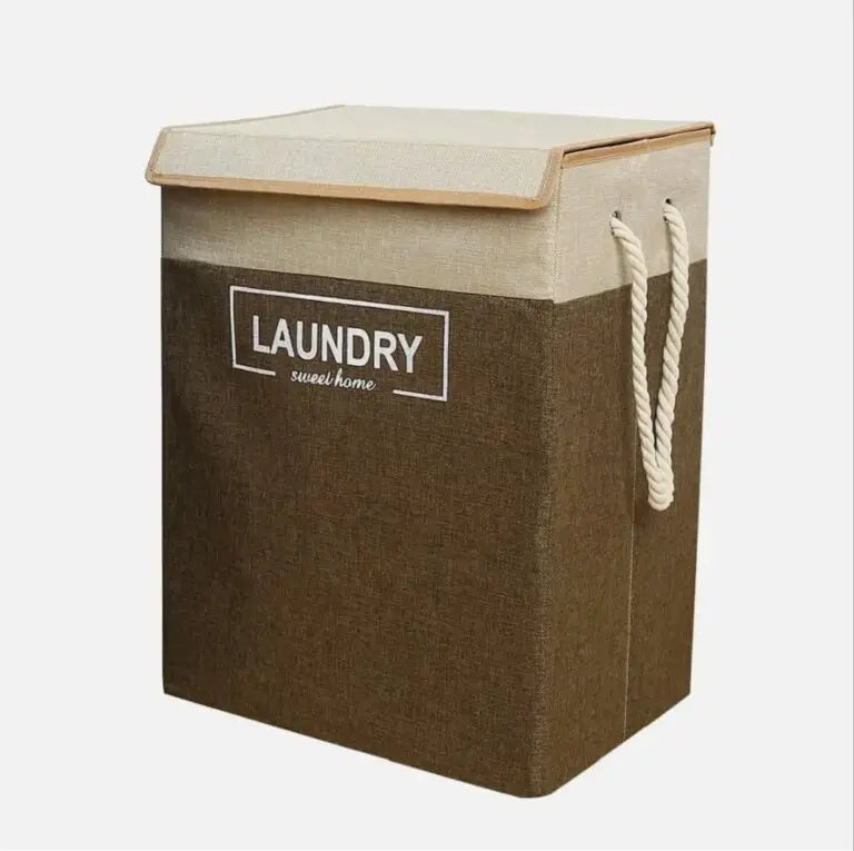 Large Washing Clothes Storage Bin Bag Laundry Basket Foldable Hamper with Lid (Premium Quality)