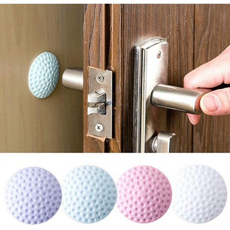 Pack of 4) Door Handle Bumper Rubber Lock Crash mat Pad Baby safety Protective Anti-collision Edge Corner Wall Protector Guard Door Stopper