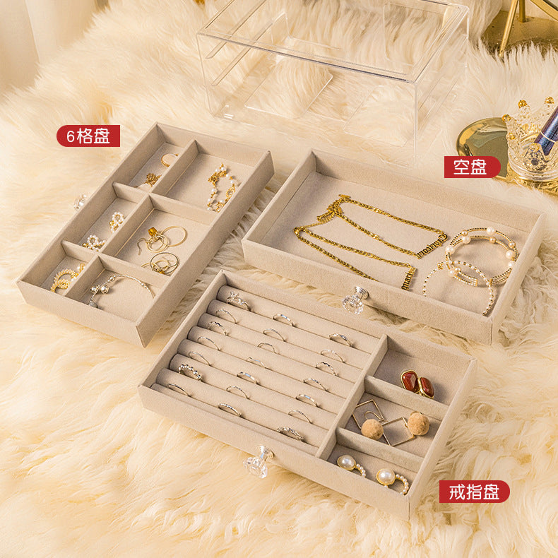 3 Layer Acrylic Jewelry Storage Box Dust-Proof Earrings Ring Storage Case