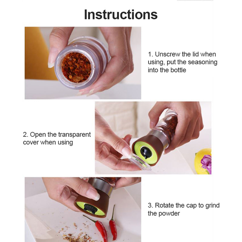 2 in 1 Pepper Grinder Seasoning Bottle