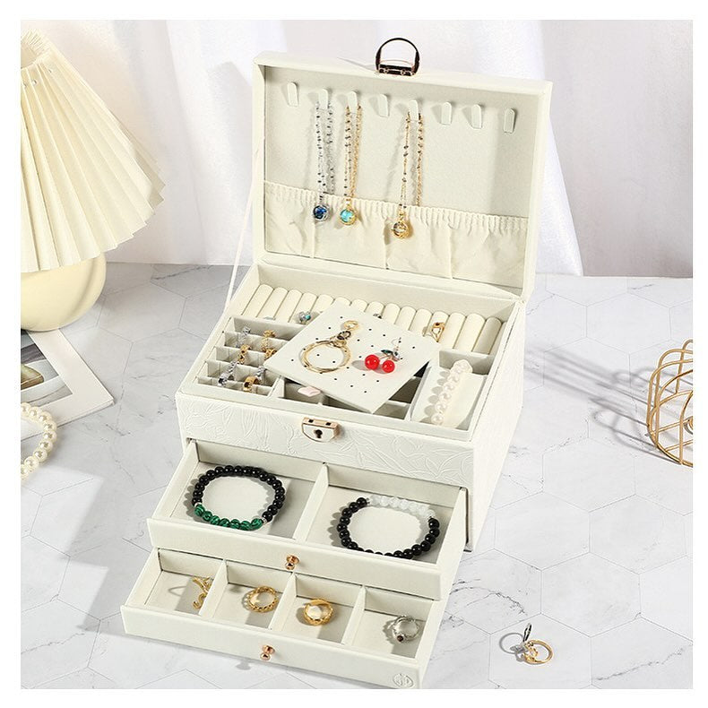 Luxury Self Texture Leather Jewelry Organizer (Premium Quality)