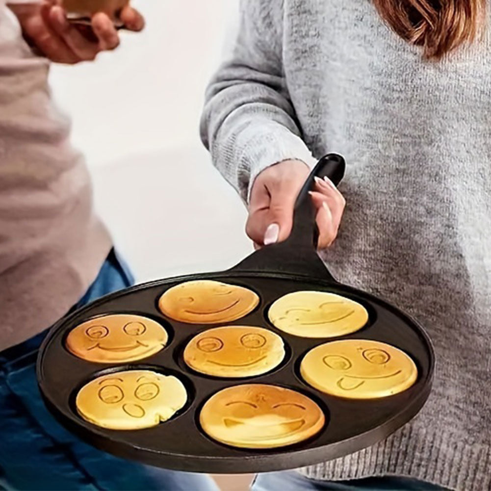 7 Portion Smiley Face Non Stick Frying Pan