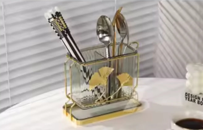 Luxury Leaf Pattern Cutlery Holder (Premium Quality)