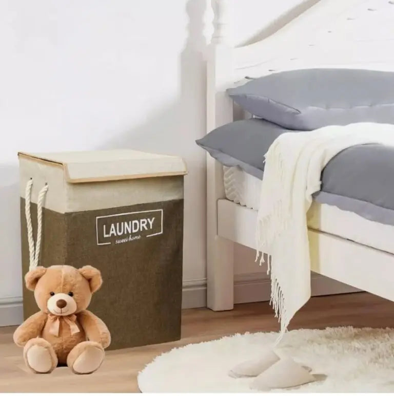Large Washing Clothes Storage Bin Bag Laundry Basket Foldable Hamper with Lid (Premium Quality)