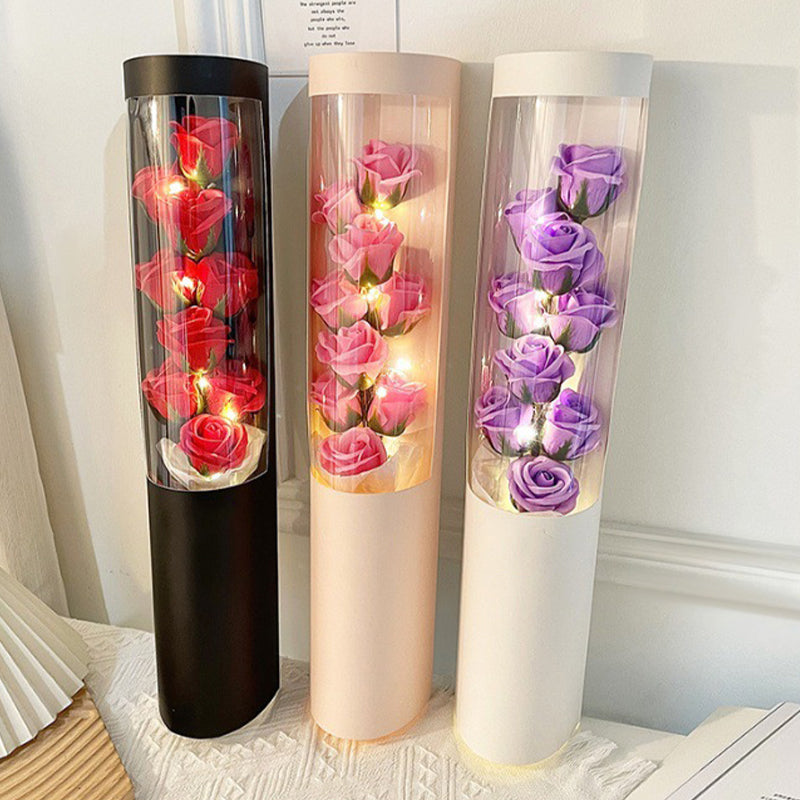 LED Rose Flower Bucket